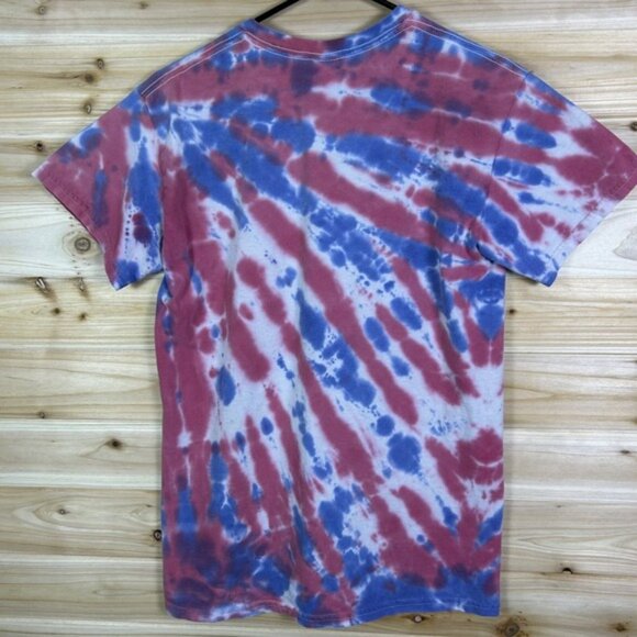 Red White Blue Tie Dye Skull & Cross Bones Uncle Sam USA America T-Shirt Small - Picture 5 of 8